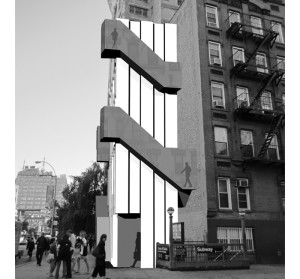 Perspective of spa exterior, Vandam Street
