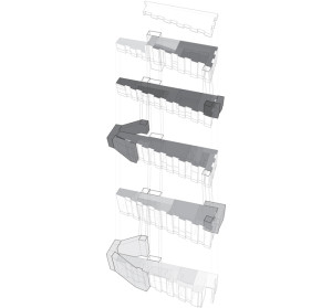 Exploded axonometric view showing temperature experience as user moves through space