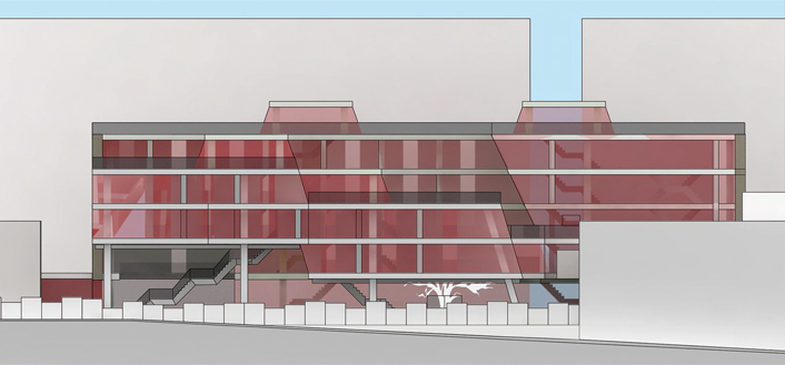 Elevation of proposal from Broadway